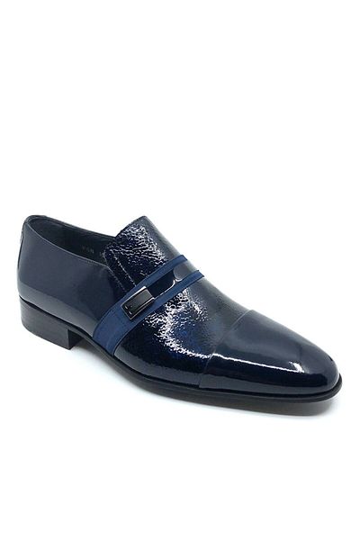 Fosco Pantofi clasici pentru bărbați din piele lacuită bleumarin 1015 848 952