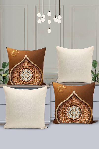 Filamente Set de huse de pernă cu model special Ramadan din 4 piese - imprimate digital pe două fețe