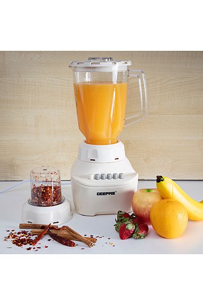 Geepas 2-in-1 Blender, 1.5L Plastic Jar, 4 Speed Control with Pulse | 400W Powerful Motor