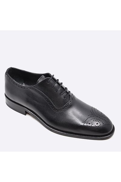 Fosco Genuine Leather Black Men's Classic Shoes 9852 100