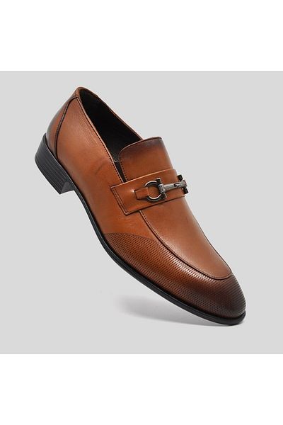 Fosco Genuine Leather Tan Classic Men's Shoes 9713 103
