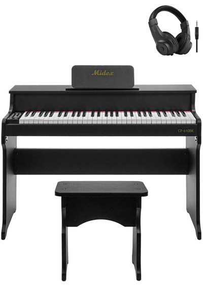 Midex CP-610BK Çocuk Piyanosu 8-14 Yaş 61 Tuşlu Bluetooth'lu Tuş Hassasiyetli