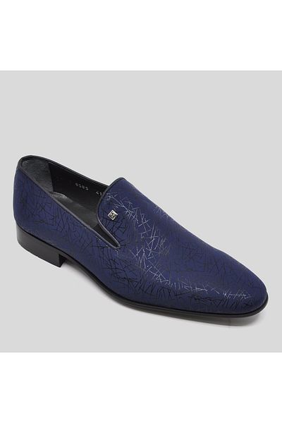 Fosco Navy Blue Satin Men's Shoes 8585 2 502 44