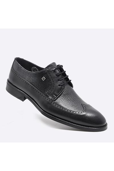 Fosco Genuine Leather Men's Classic Shoes Black 9887
