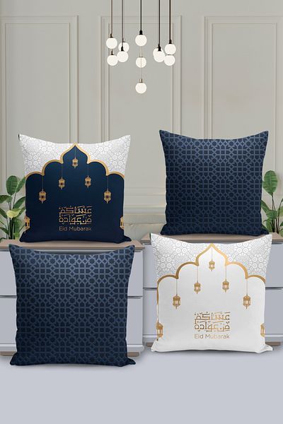 Filamente Set de huse de pernă cu model special Ramadan din 4 piese - imprimate digital pe două fețe