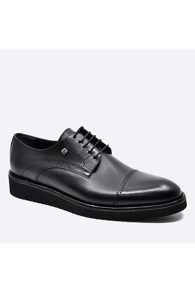 Fosco Genuine Leather Black Casual Men's Shoes 2928 46