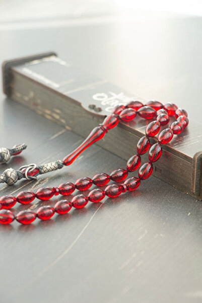 Tesbih Otağı Silver Kazaz Tasseled Barley Cut Fire Amber Rosary