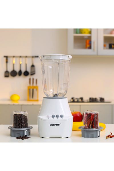 Geepas 3-in-1 Blender- 400W Powerful Motor with 2 Speed Setting and Pulse