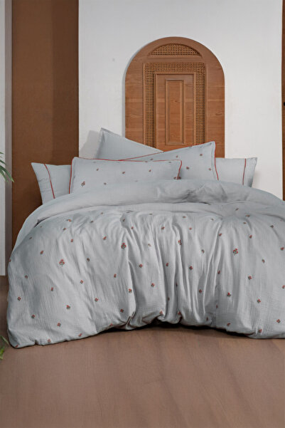 Sarev Plana Gri Mood Comfort Çift Kişilik %100 Pamuk Nevresim Takımı