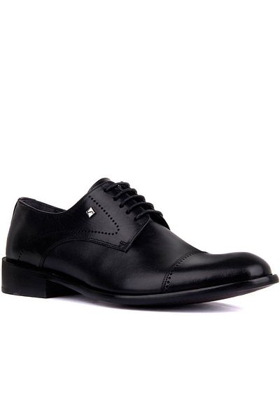 Fosco Men's Classic Leather Shoes 5045 114 - Lace-Up Black
