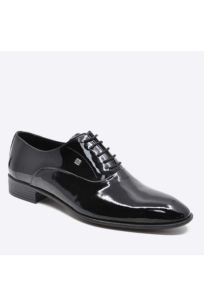 Fosco Patent Leather Black Classic Men's Shoes 9800 101