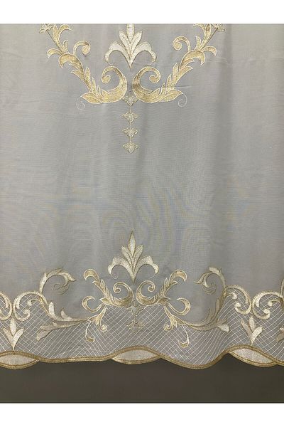 CASA NATURALE Embroidered Greek Tulle Curtain 7776-01-422