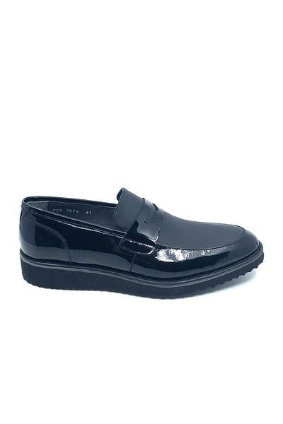 Fosco Patent Leather Genuine Leather Black Men's Shoes 7574 430 327