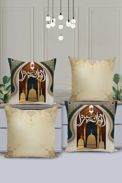 Filamente Set de huse de pernă cu model special Ramadan din 4 piese - imprimate digital pe două fețe