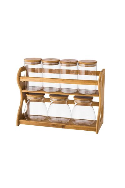 Dania 7 Piece Storage Set Different Sizes Bamboo Lid