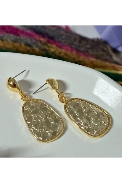 mos&more Gold Leoapar Sallantılı Şık Abiye Günlük Küpe