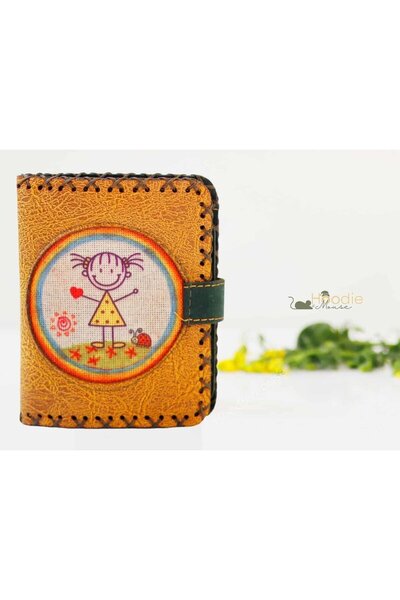 HOODİEMOUSE Cin Ayse Figürlü Küçük Cüzdan Etnik Bohem Retro Style - Hardal