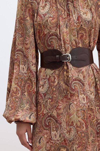 Manuka Brown Buckle Girdle Belt