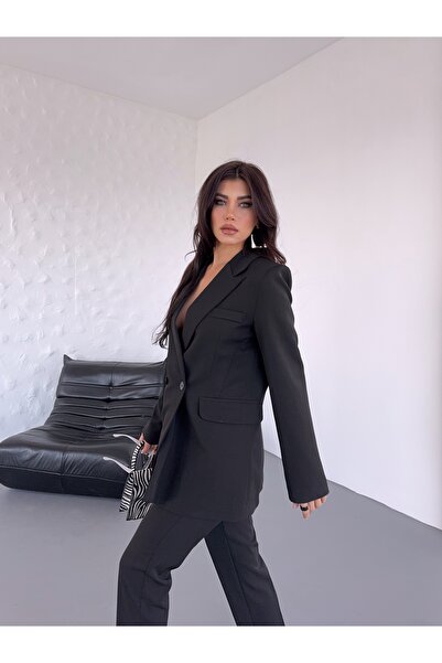 MYGİYİMİSTANBUL Waist Rubber Detail Suit-Women's Suit