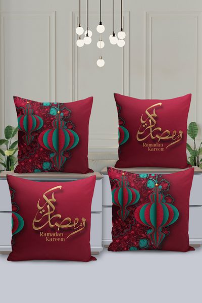 Filamente Set de huse de pernă cu model special Ramadan din 4 piese - imprimate digital pe două fețe