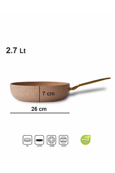 Öncü 26 cm Gold Colored Granite Flat Pan