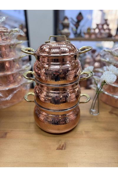 GÜR BAKIR 3 Piece Copper Cookware Set