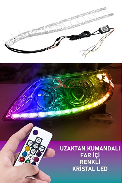 iq elektronik FAR İÇİ KRİSTAL KAYAR LED  SİNYALLİ RGB KUMANDALI