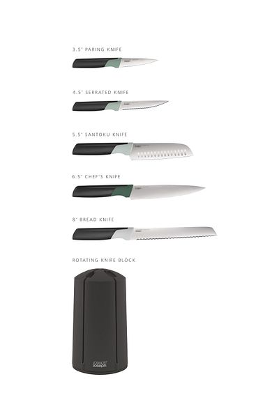 Joseph Joseph Elevate Knives Carousel Set 5pc Editions Sage