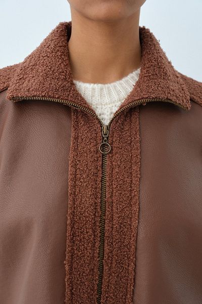 Nihan Comfortable Fit Faux Fur Vest Brown