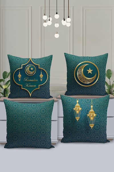 Filamente Set de huse de pernă cu model special Ramadan din 4 piese - imprimate digital pe două fețe