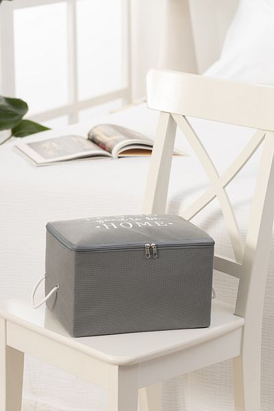 REKHOME 4-Piece Gray under Base Sweater Pique Blanket Clothes Outfit Storage