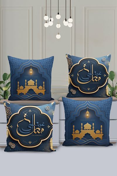 Filamente Set de huse de pernă cu model special Ramadan din 4 piese - imprimate digital pe două fețe