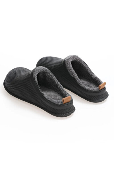GEZER Kışlık Kauçuk Islak Zemine Uygun Ev Bahçe Içi Peluşlu Kadın Terlik