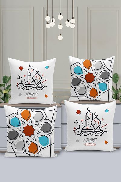 Filamente Set de huse de pernă cu model special Ramadan din 4 piese - imprimate digital pe două fețe