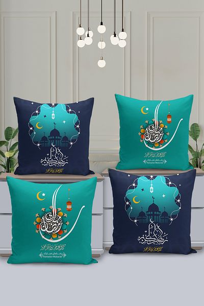Filamente Set de huse de pernă cu model special Ramadan din 4 piese - imprimate digital pe două fețe