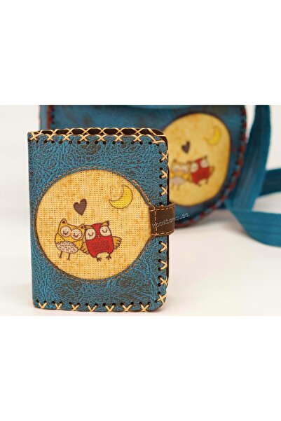 HOODİEMOUSE Owl Figured Small Wallet Ethnic Bohemian Retro Style - Petrol