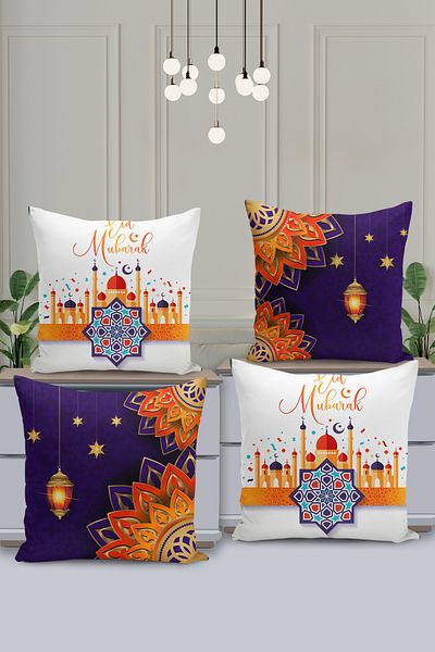 Filamente Set de huse de pernă cu model special Ramadan din 4 piese - imprimate digital pe două fețe