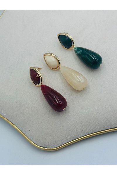MyladyAccessoriess Green Drop Earrings - Dangle Premium Series