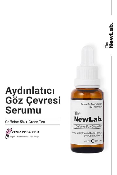 The NewLab مضاد للانتفاخات تحت العين والهالات السوداء، مصل تفتيح محيط العين 30 مل (الكافيين 5% الشاي الأخضر)