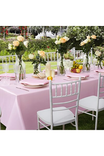 EVYA 100% Satin Tablecloth 160X200 cm Bright Design Special Day Presentation Dining Table Cloth Stain Resistant