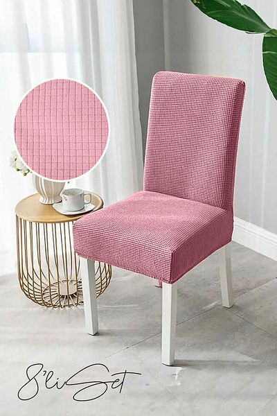 Tor Store Σετ 8 Καλύμματα Καρέκλας Κάλυμμα Lycra Ελαστικό Αντιολισθητικό Προστατευτικό Καρέκλας και Διακοσμητικό Κάλυμμα