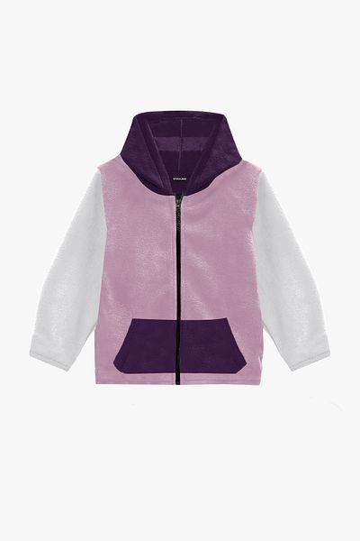 Vtklmn Vatkalimon Kids Lilac White Purple Hooded Fleece Jacket with Pockets for Girls and Boys