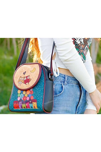 HOODİEMOUSE Baykuş Figürlü Küçük Postacı Omuz Çantası Etnik Bohem Style - Siyah