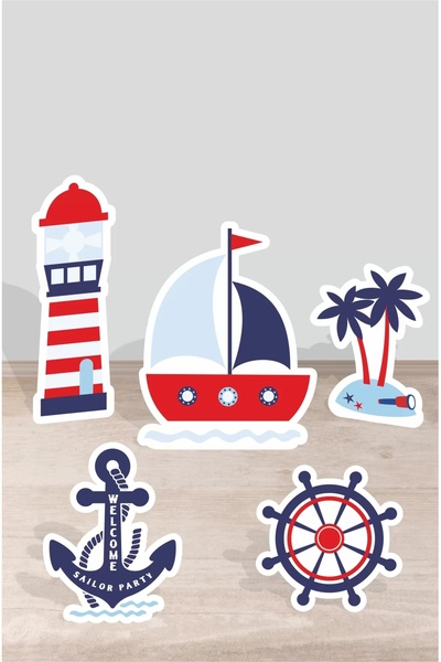 neşeli günlerim Ziua de naștere tematică Sailor * Set de panouri pe podea