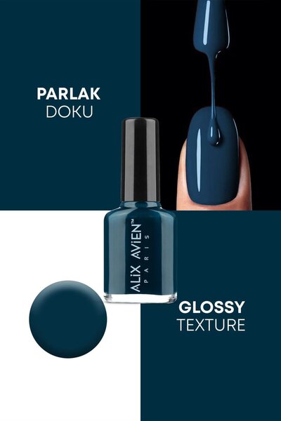 Alix Avien Petrol Mavisi Oje 26 - Yüksek Pigmentli Uzun Süreli Kalıcılık Hızlı Kuruma - Nail Lacquer 26