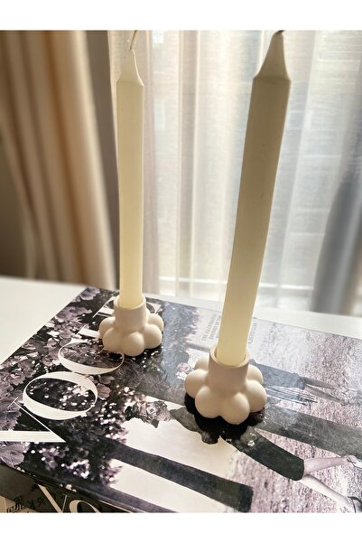 Les Passent 2’li Beton Bubble Beyaz Mumluk Şamdan