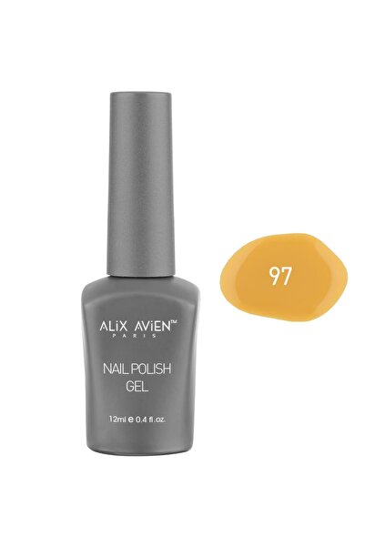 Alix Avien Hardal Sarı Kalıcı Oje 97-Yoğun Renk Veren Jel Oje 12 ml-Nail UV G...