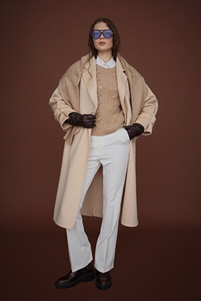 Nihan Oversize %100 Yün Kaban Bej