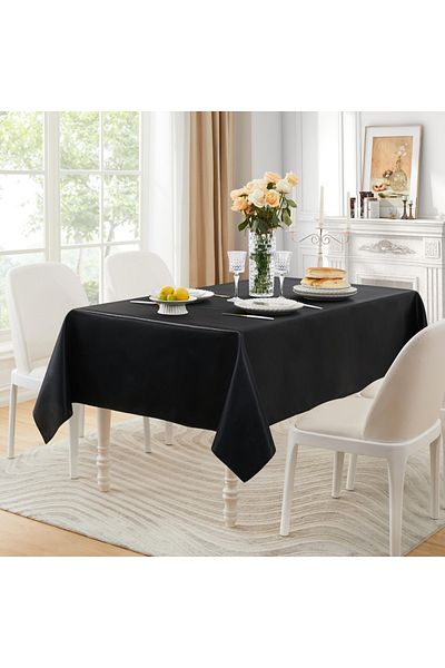 EVYA Față de masă 100% satin 160x200 cm Design strălucitor Prezentare pentru ocazii speciale Față de masă rezistentă la pete