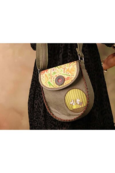 HOODİEMOUSE Ethnic Bohemian Style Figured Cross Braided Shoulder Bag - Green